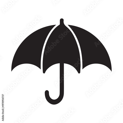 Umbrella icon silhouette isolated on white background