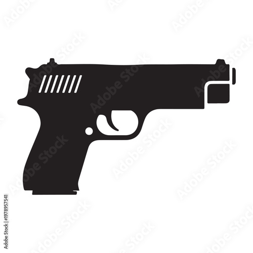 Simple Firearm Gun Pistol Weapon Security Icon