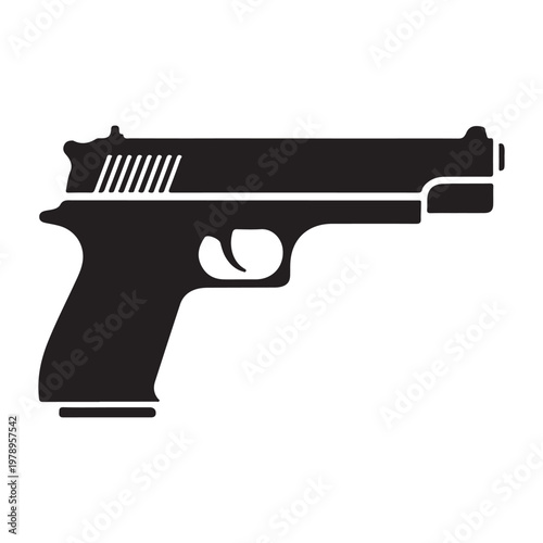 Simple Firearm Gun Pistol Weapon Security Icon