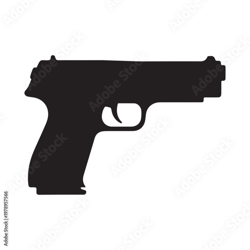Simple Firearm Gun Pistol Weapon Security Icon