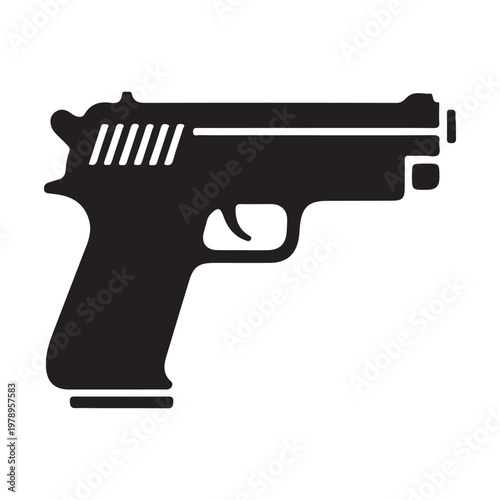 Simple Firearm Gun Pistol Weapon Security Icon