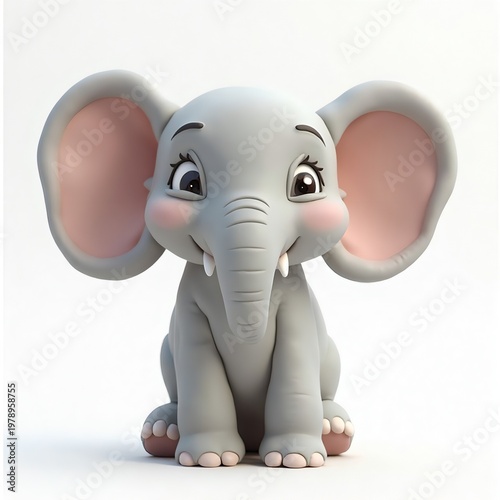 ゾウのほのぼのした動物イラスト