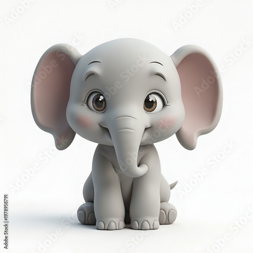 ゾウのナチュラルキャラクター素材