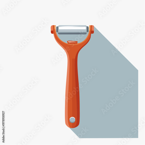 orange lint roller isolated on white background