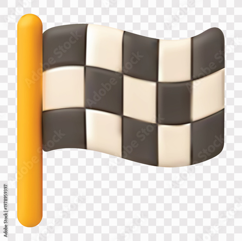 Racing and Motorsport Vector Icon Set | 3D icon set | finish flag 