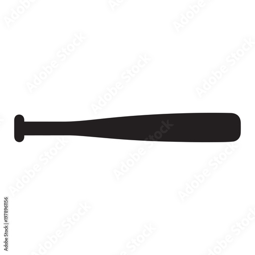 Vector baseball bat silhouette illustration design on white background.