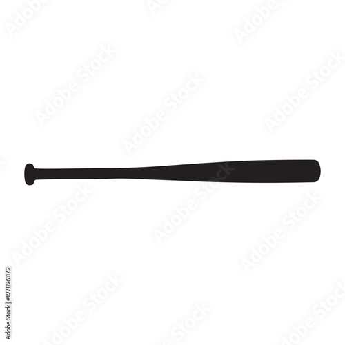 Vector baseball bat silhouette illustration design on white background.