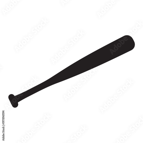 Vector baseball bat silhouette illustration design on white background.