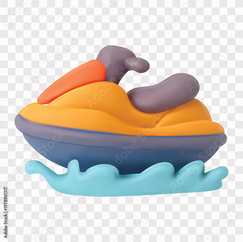 Water Sports Vector Icon Set | 3D icon set | jet ski