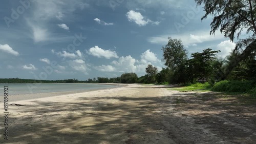 Beatiful beach and coastline in Sawi district, Chomporn province in Thailand
