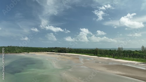 Beatiful beach and coastline in Sawi district, Chomporn province in Thailand
