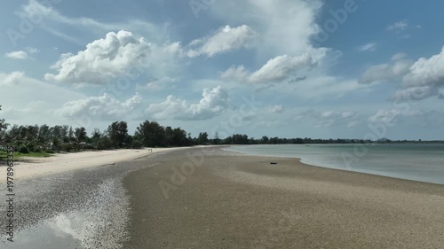 Beatiful beach and coastline in Sawi district, Chomporn province in Thailand
