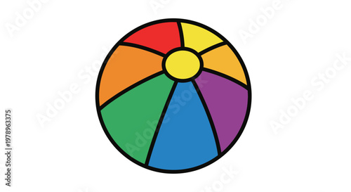 Colorful beach ball, perfect for summer fun and games