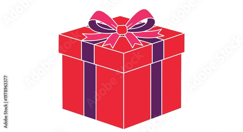 A beautiful red gift box with a lovely pink ribbon, perfect for any occasion.