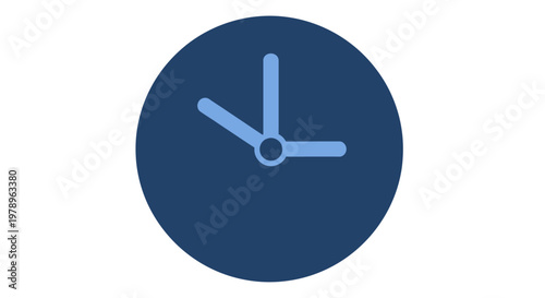 A blue clock showing the time
