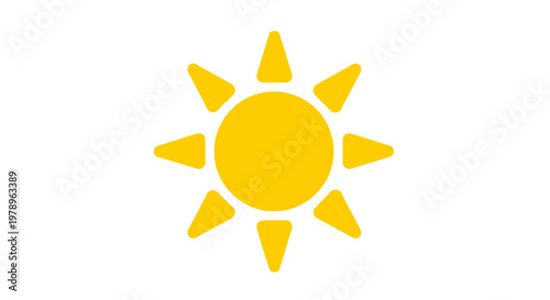 A bright illustration of a shining yellow sun