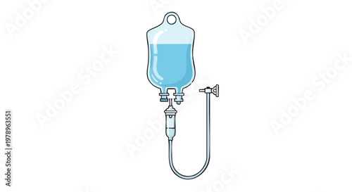 Medical intravenous therapy bag vector illustration