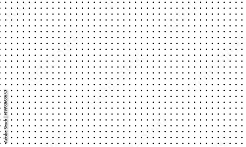 Hand-drawn seamless pattern featuring black polka dots arranged in a precise minimalist geometric grid illustration