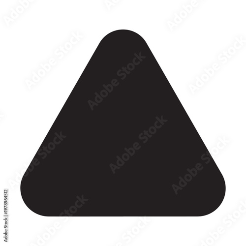 Triangle silhouette icon with rounded corners. Triangle shape. Vector.