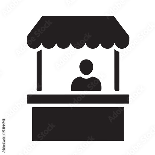Promo stand icon. Sales booth icon.  vector illustration