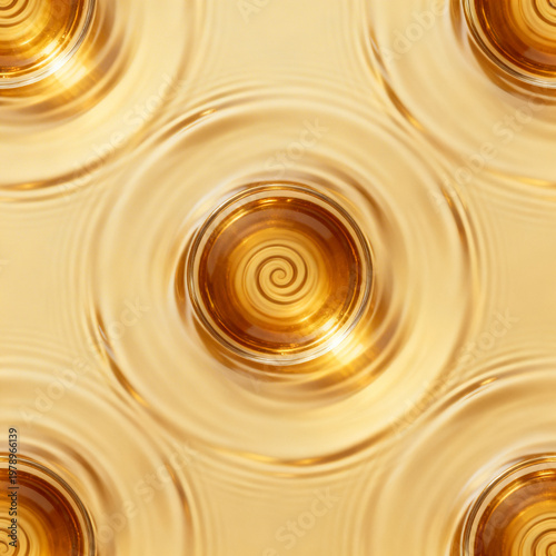 Surface of Stirred Tea Forming a Spiral