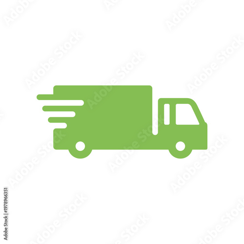 お急ぎ便トラックシンプルアイコン・黄緑色