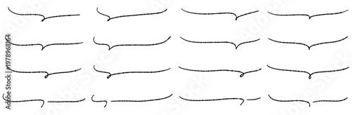 手書きの緩やかな横長吹き出しセット ナチュラルな装飾素材