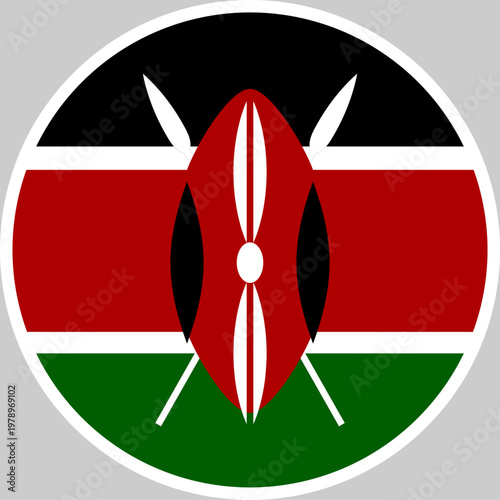 Kenya National Flag Vector Illustration in Circle Shape, High Quality Design