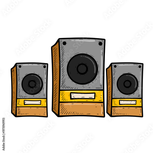 speakers isolated on white background