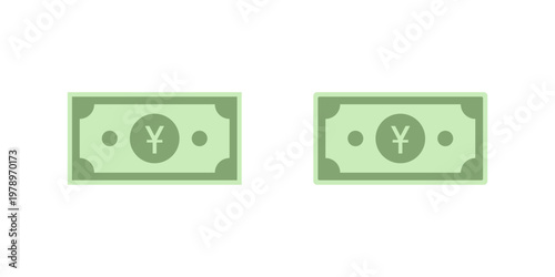 Yuan banknote icon. Chinese currency symbol. China paper money sign