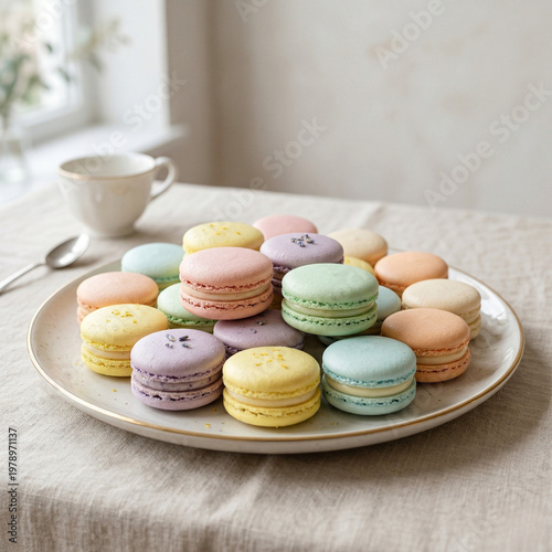 macarons, french dessert, colorful sweets, pastel dessert, bakery concept, luxury food, elegant dessert, sweet snack, dessert assortment, food styling, high resolution, stock photo, commercial use