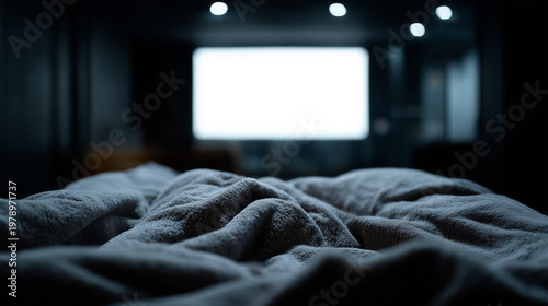 Cozy Bed and Projector Scre...