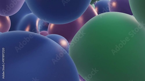 Abstract Spheres Floating in a Dreamy, Colorful Nebula.