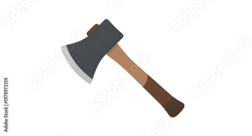 axe, cartoon, weapon, tool, wood, handle, blade, icon, graphic, design, element, illustration, object, game, fantasy, symbol, bold