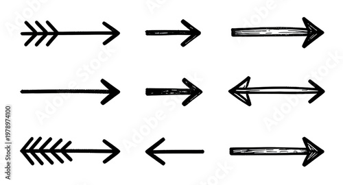 hand drawn arrows, ink arrow set, sketch arrows, doodle arrows, black arrow icons, directional arrows, pointer symbols, arrow illustration, scribble arrows, marker style arrows, arrow clipart, navigat