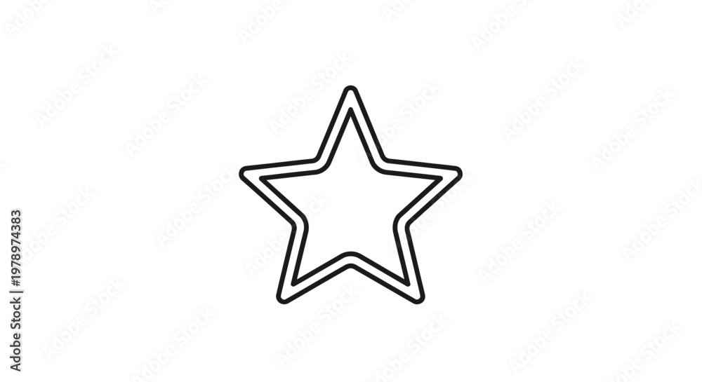 Fototapeta premium Black outline star shape symbol icon.