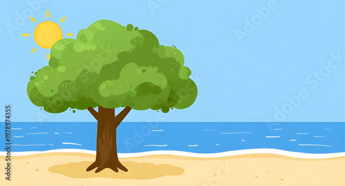 tree, lonely, beach, island, ocean, sea, sand, shore, coast, tropical, palm, nature, landscape, scenery, sky, clouds, sun, sunset, sunrise, horizon, water, wave, summer, holiday, vacation, travel, pea