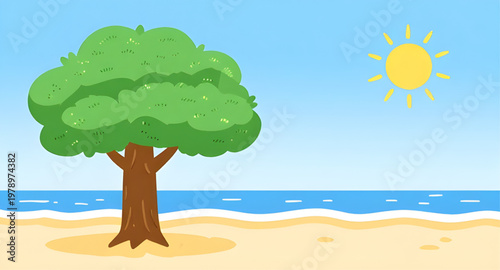 tree, lonely, beach, island, ocean, sea, sand, shore, coast, tropical, palm, nature, landscape, scenery, sky, clouds, sun, sunset, sunrise, horizon, water, wave, summer, holiday, vacation, travel, pea