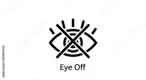 Black line art eye off symbol.