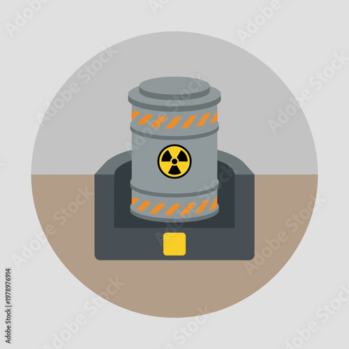 Minimal flat icon of underground nuclear waste container module