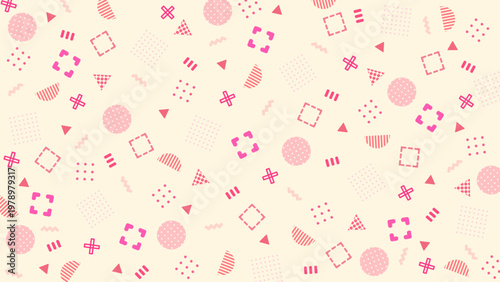 カラフルでポップな図形・記号風のパターン背景素材