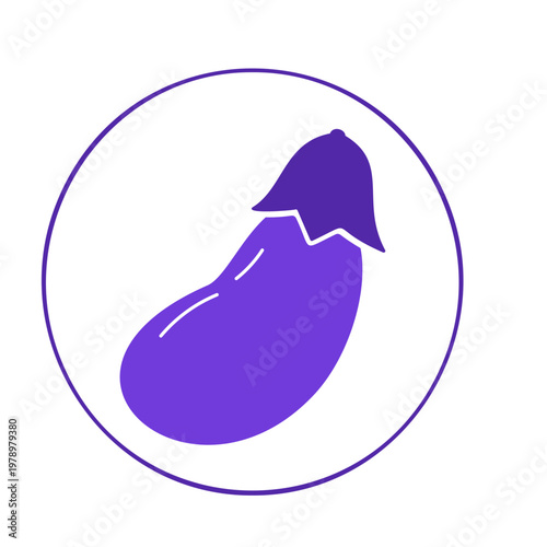 シンプルなナスのフラットアイコン