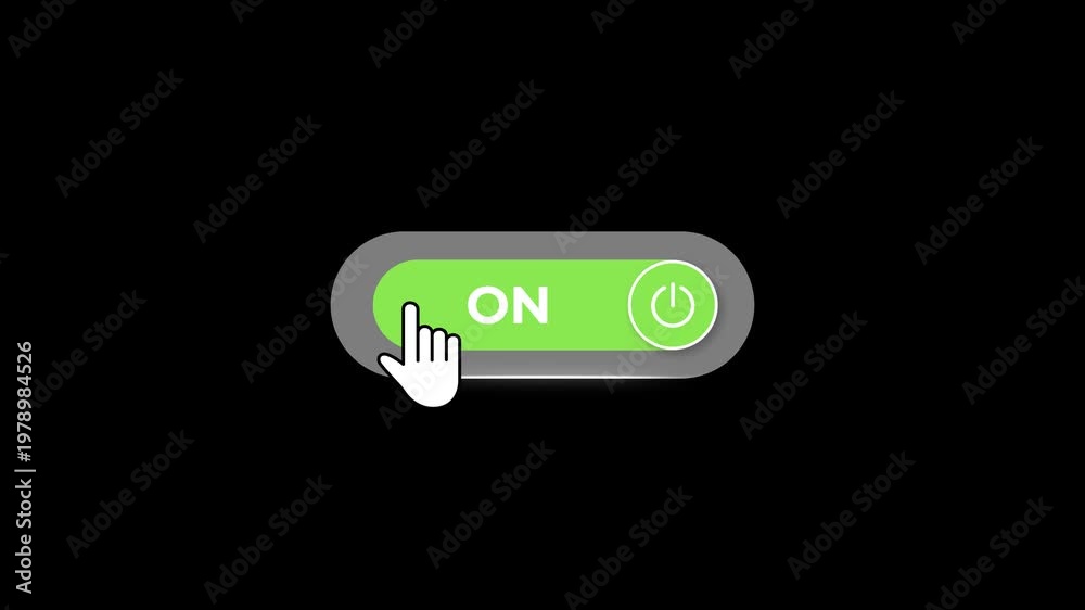 Toggle Switch ON OFF Click Animation with Power Button UI Interaction ...