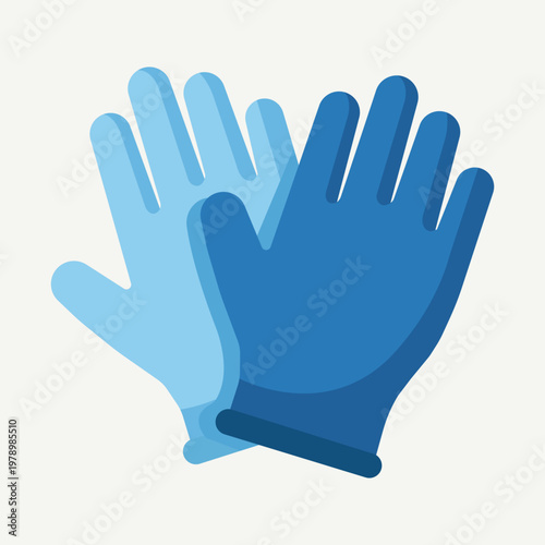 Protective Handwear: a pair of vibrant blue protective gloves, essential for cleanliness and safety, is neatly depicted.