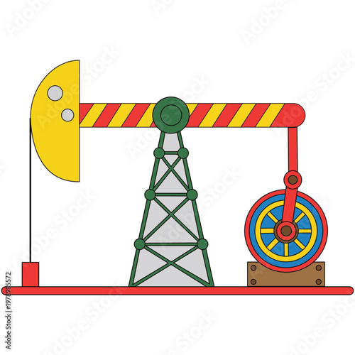Oil Derrick Illustration: An illustrative depiction of an oil derrick.