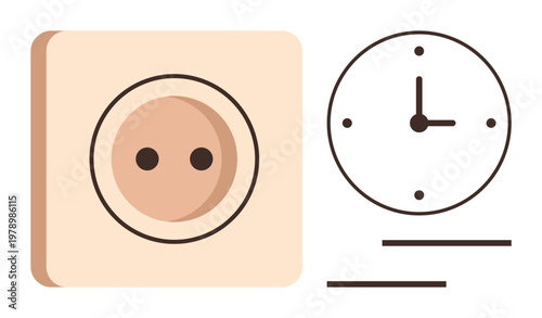 Energy efficiency, time management, scheduling, electricity consumption, sustainability, home usage. ion of an electrical outlet and a clock. Energy efficiency and time management