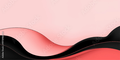 Creative abstract red background featuring a vector wave pattern with pink light curves and artistic flow lines for a stylish web backdrop template