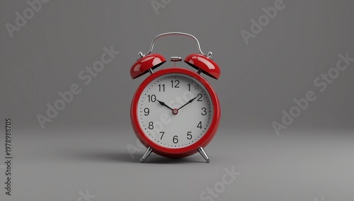 red alarm clock on black background