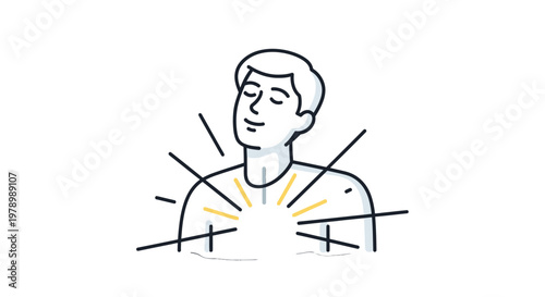 Man experiencing chest pain or heartburn.