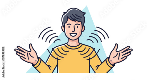 A cartoon man shrugs with confusion.